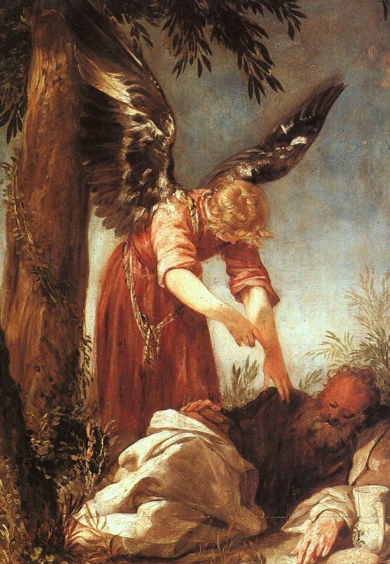 Juan Antonio Escalante An Angel Awakens the Prophet Elijah oil painting picture